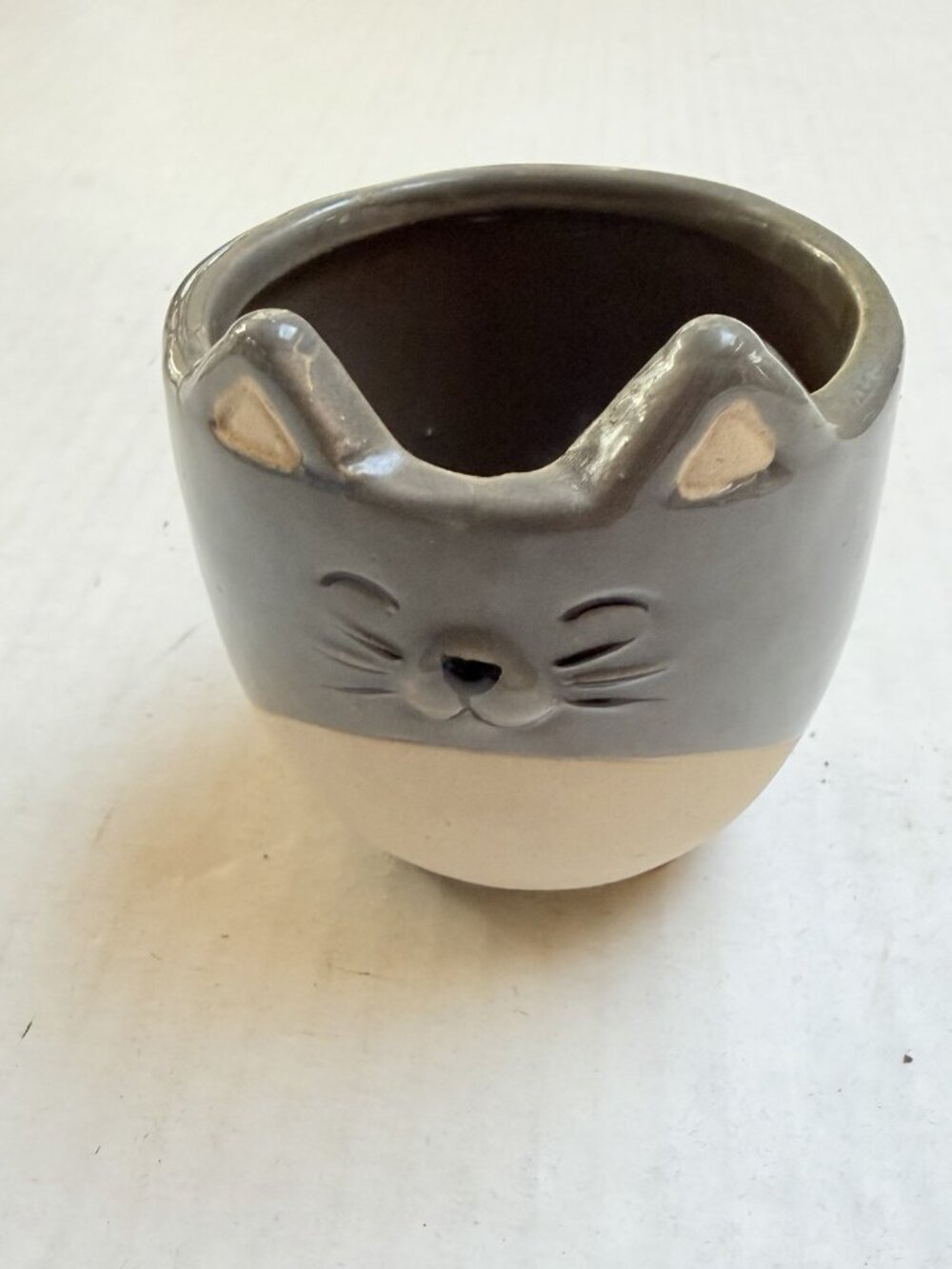 Small Ceramic Planter Cat Shape Flower Succulent Pot